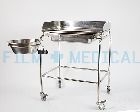 Trolley with Bowl Stainless Steel Rectangular